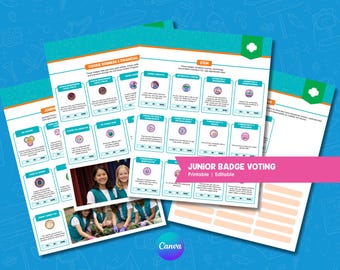 Junior Badge Voting | Girl Scout Printable | Girl-Led Troop Planning | Troop Leader Resource