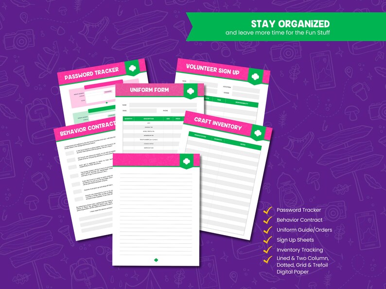 Brownies Troop Leader Planner Printable | Girl Scout Binder, Cookie Season, Meetings, Badge & Finance Tracker | Digital Download image 6