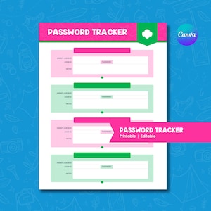 Password Tracker Printable | Girl Scout  | Troop Leader Organization | Digital Download