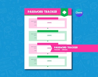 Password Tracker Printable | Girl Scout  | Troop Leader Organization | Digital Download