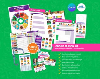 Cookie Season Kit | Girl Scout Cookie Printables | Editable Canva Templates | Cookie Booth Bundle | Cookie Sales Toolkit | LBB