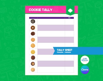 Planilha de Contagem de Biscoitos para Imprimir | Escoteiras | Planilha de Contagem de Biscoitos para Líderes de Tropa | Organizador da Temporada de Biscoitos (Download Digital) LBB