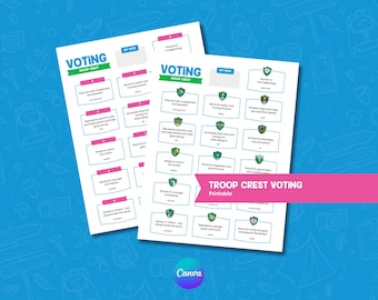 Truppe Wappen Voting Printable | Pfadfinderin | Truppe Identität Aktivität | Leiter-Werkzeug | Digitaler Download