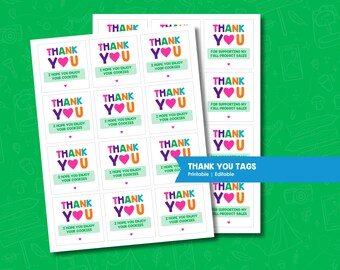Cookie and Fall Products | Girl Scout | Thank You Cards Printable | Troop Leader Notes | Cookie Season Appreciation Cards (Digital Download)