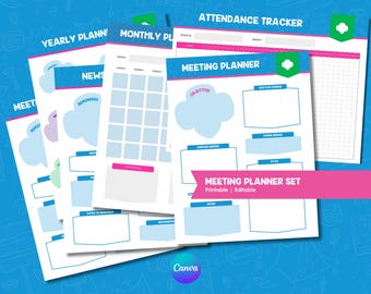 Meeting Planner | Leader Planner Printable | Girl Scout  | Meeting Agendas, Newsletters & Attendance | Digital Download