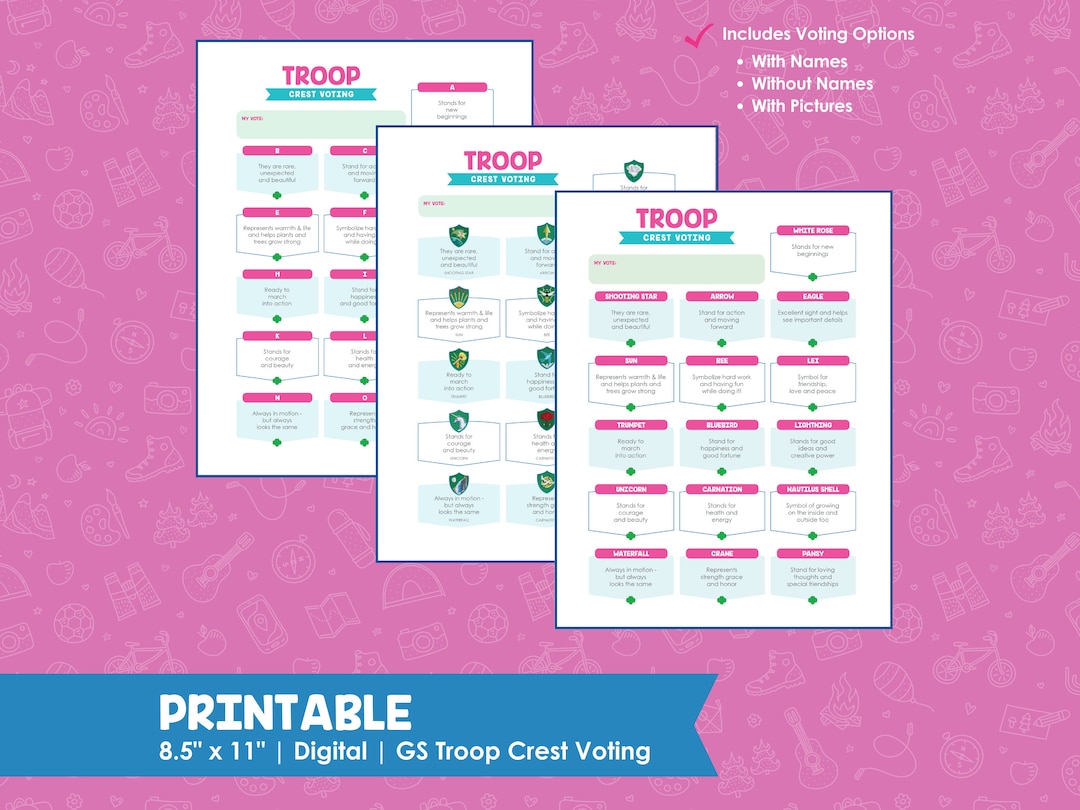 Troop Crest Voting 8 5 X 11 Troop Leader Girl Scouts Etsy troop-crest-voting-8-5-x-11-troop-leader-girl-scouts-etsy