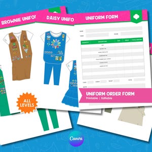 Uniform Order Form & Guide Printable | Girl Scout  | Leader Resource | Digital Download