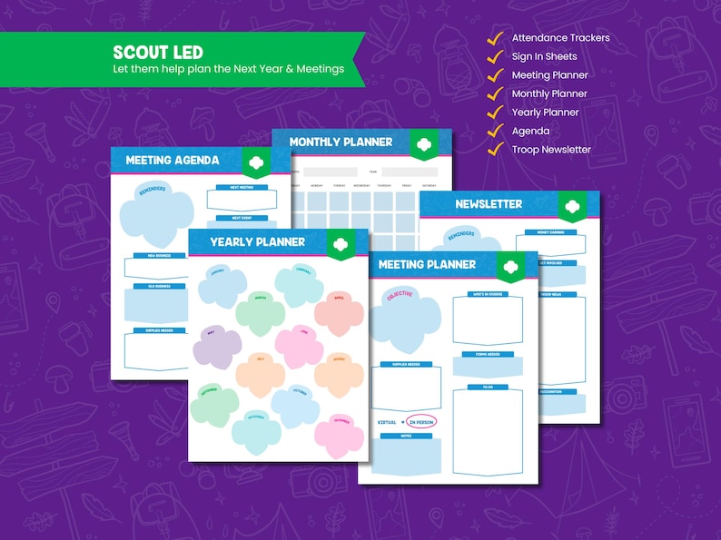 Brownies Troop Leader Planner Printable | Girl Scout Binder, Cookie Season, Meetings, Badge & Finance Tracker | Digital Download image 5