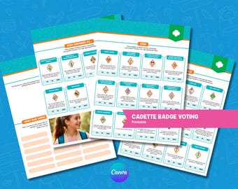 Cadette Badge Voting Printable | Girl Scout Troop Leader Planning Sheet | Digital Download