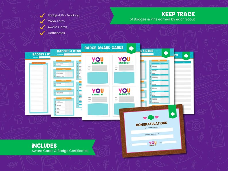 Brownies Troop Leader Planner Printable | Girl Scout Binder, Cookie Season, Meetings, Badge & Finance Tracker | Digital Download image 4