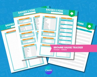 Hoja imprimible para el seguimiento de insignias de Brownie / Hoja para líder de tropa de Girl Scouts (descarga digital)