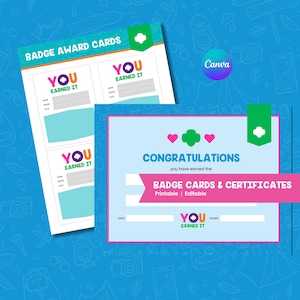 Badge Certificates & Award Cards | Girl Scout | Troop Leader Printable | Digital Download