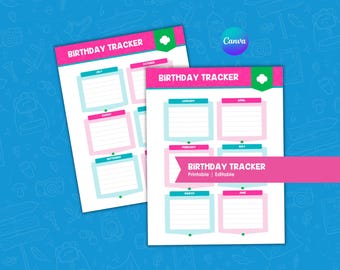 Birthday Tracker Printable | Girl Scout Troop Leader Resource | Digital Download