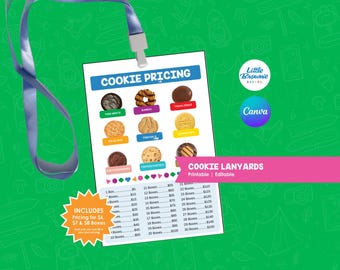 Cookie Pricing Lanyard Printable | Girl Scouts | Booth Sales (Digital Download) | LBB