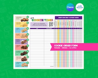 Cookie Order Full Form Printable | Girl Scout | Troop Leader Order Sheet | Cookie Season Sales Tracker (Digital Download) LBB