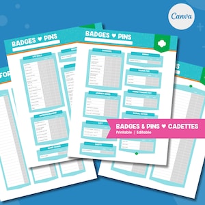 Cadettes Badge Tracker | 8,5x11cm | Truppführer | Pfadfinderinnen | GS | Mädchen Led | Digital | Druckbar | Aufnäher