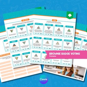 Brownie Badge Voting Printable | Girl Scout Troop Planning Sheet | Digital Download