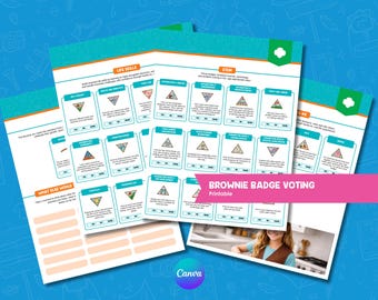 Brownie Badge Voting Printable | Girl Scout Troop Planning Sheet | Digital Download