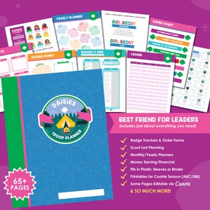 Daisies Troop Planner | Daisy | 8.5 x 11 | Troop Leader | Girl Scouts | GS | Girl Led | Digital | Printable | Binder |  Some Pages Editable