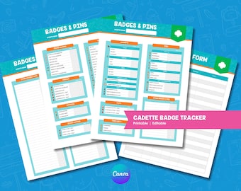 Cadette Badge Tracker Printable | Girl Scout Troop Leader Sheet (Digital Download)