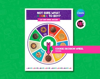 Cookie Decision Spinner Game | Girl Scout  | Cookie Booth Marketing Tool | Printable | Digital Download | ABC