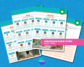 Ambassador Badge Voting Printable | Girl Scout Troop Leader Planning Sheet | Digital Download