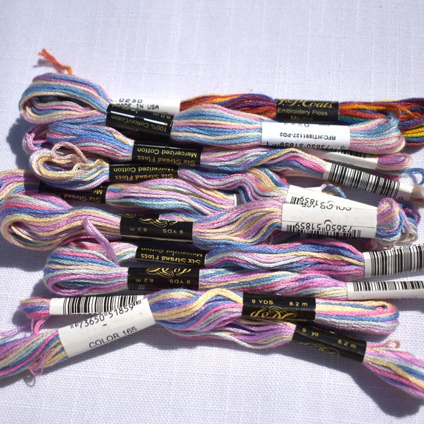 J&P Coats Mercerized 100% Cotton Rainbow Floss