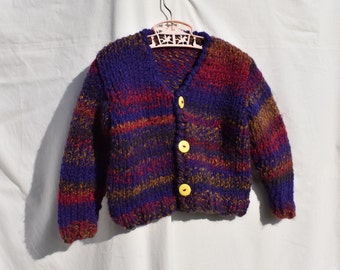 Hand-Knit Child's Thick Cardigan 1 year