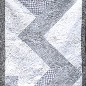 Handmade Gray Quilt 52" x 60"