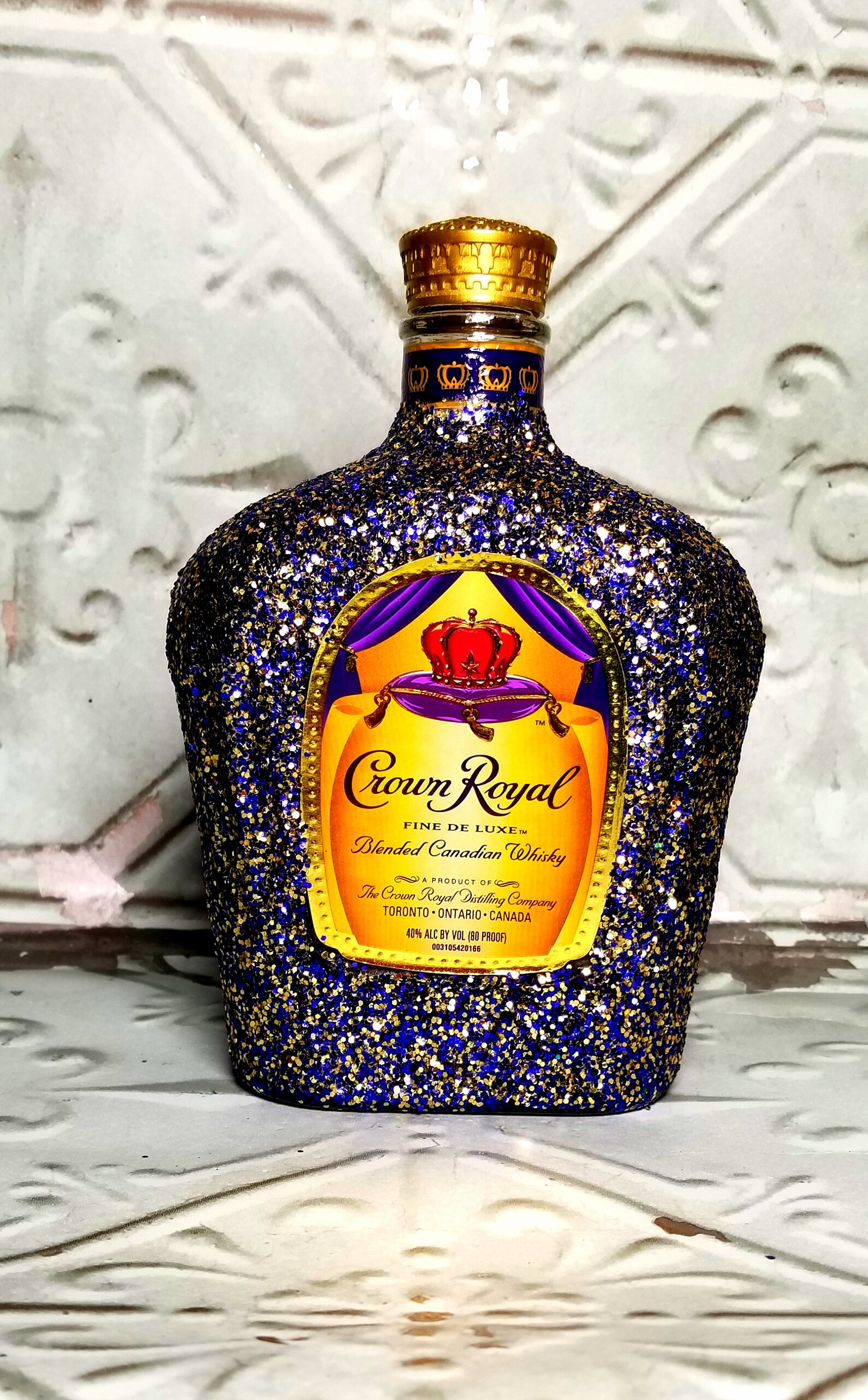 Glitter Bling Crown Royal Liquor Bottle Decor Bachelor party Etsy