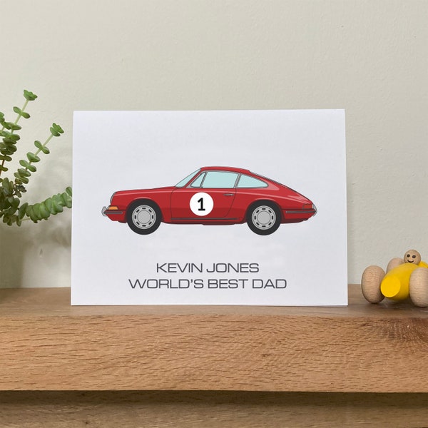 Porsche 911 Personalised Father's Day Card | Any name and message classic car card for dad