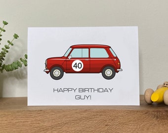 Classic Mini Birthday Personalised Card