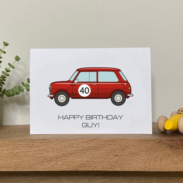 Classic Mini Birthday Personalised Card