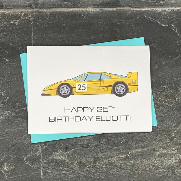 Ferrari F40 Personalised Birthday Card