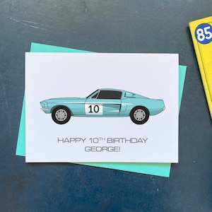 Ford Mustang Personalised Birthday Card