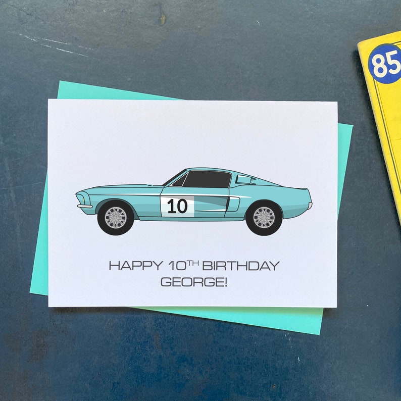 Ford Mustang Personalised Birthday Card - Etsy