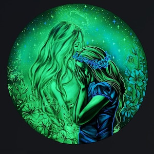 Grief IV., Acrylic Painting, Glow In The Dark Painting, Woman Art, UV, Blacklight, Contemporary Art, Modern Painting