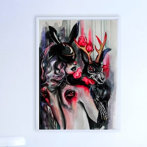 Dead Sweets painting, Gothic, Gothic painting, Gothic art, Gothic wall art, Dark painting, Dark art,Macabre, Macabre art