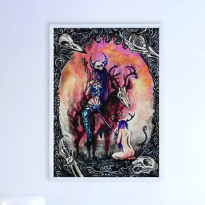 Hunting season watercolor painting, Gothic, Gothic painting, Gothic art, Gothic wall art, Dark painting, Dark art,Macabre, Macabre art
