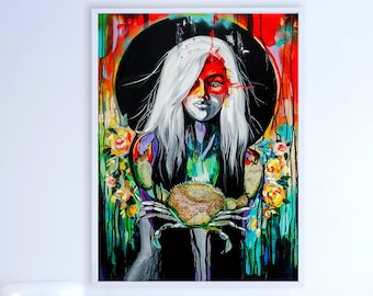 Cancer, Oil Painting, Zodiac, Day of the dead, Horoscope, Astrology Art