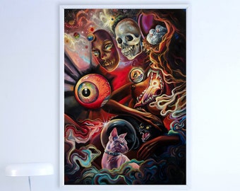 The Fortune Teller, Oil Painting, Macabre Painting, Surrealism, Surreal Art, Surreal Painting, Modern Art, Modern Painting, Contemporary art