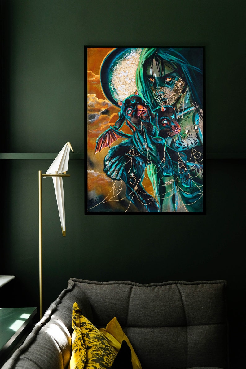 Macabre art Gothic home decor Witch art Witch Gothic print Gothic wall art Gothic decor Gothic art Gothic The Call print Macabre