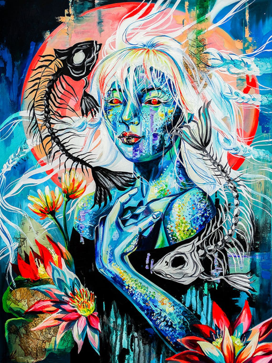 Pisces Painting Pisces Pisces Art Zodiac Painting Etsy Australia