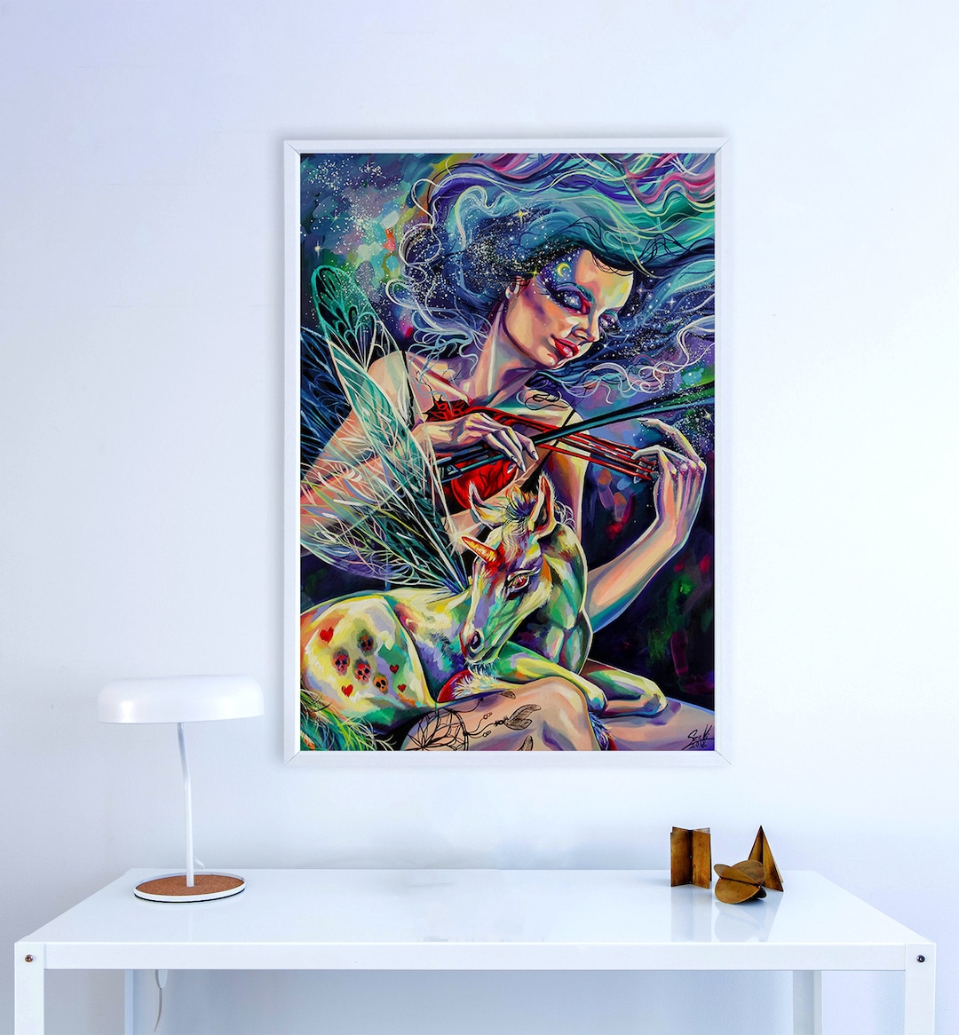 Lullaby, Fine Art, Painting, Unicorn Wall Art, Original Decor, Modern