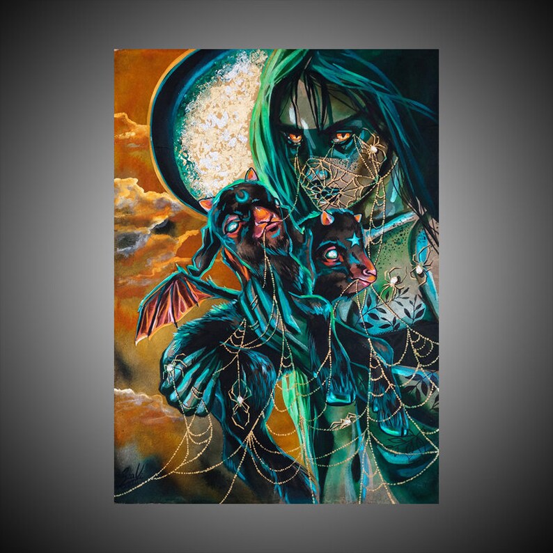 Macabre art Gothic home decor Witch art Witch Gothic print Gothic wall art Gothic decor Gothic art Gothic The Call print Macabre