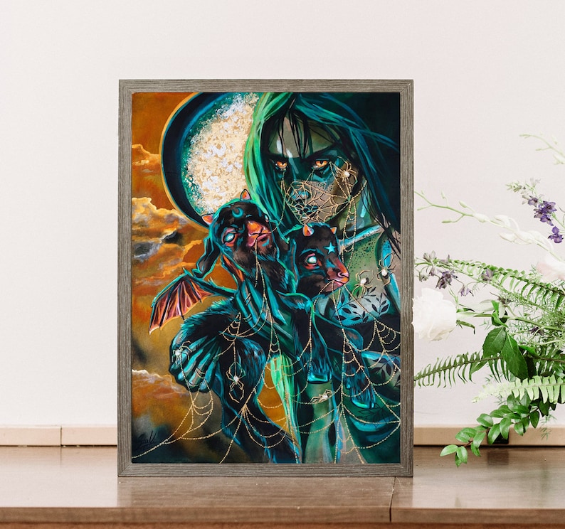 Macabre art Gothic home decor Witch art Witch Gothic print Gothic wall art Gothic decor Gothic art Gothic The Call print Macabre