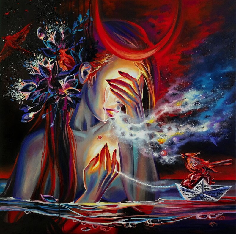 Harbor of Open Scars Fine Art Painting Oil Painting Woman Etsy