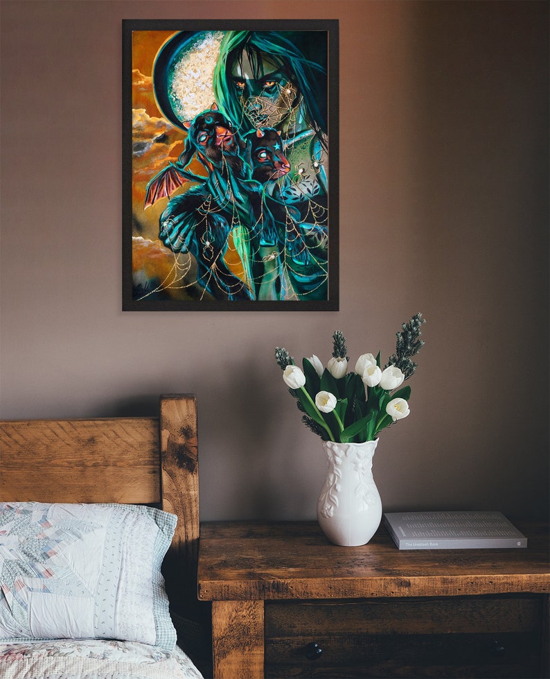 Macabre art Gothic home decor Witch art Witch Gothic print Gothic wall art Gothic decor Gothic art Gothic The Call print Macabre