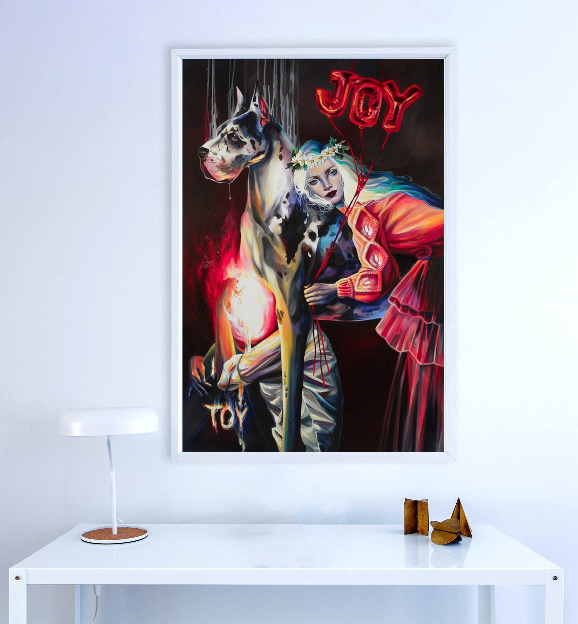 You were the best..., Oil Painting, Fine Art Painting, Surreal Art, Contemporary Art, Great dane Surreal Painting, Dog Art, Modern Painting