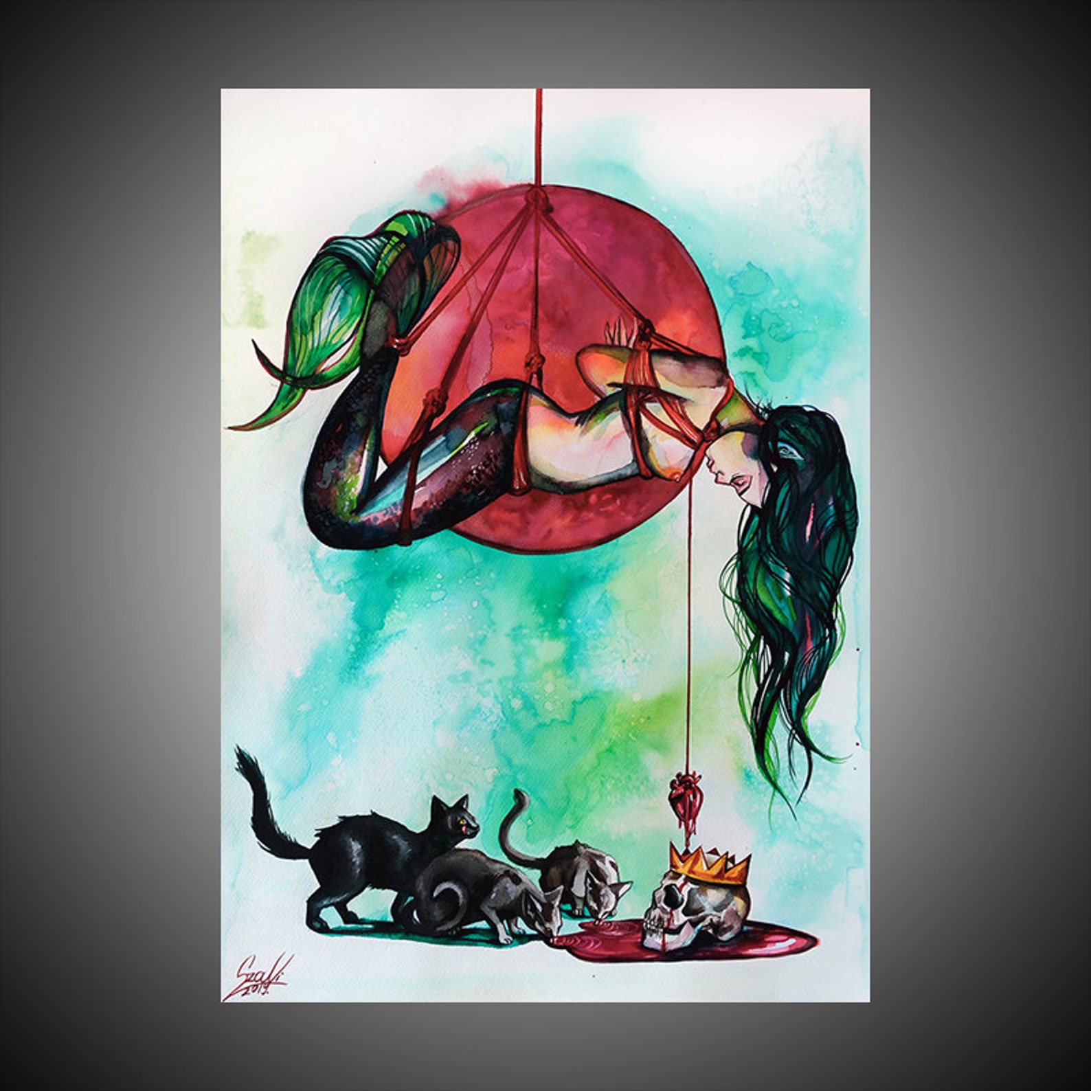 Bleeding Love Painting BDSM BDSM Art Shibari Art Shibari Etsy bleeding-love-painting-bdsm-bdsm-art-shibari-art-shibari-etsy
